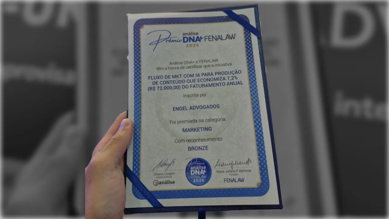 Prêmio BRONZE para o projeto &#x27;Fluxo de Marketing com IA para produção de conteúdo que economiza 7,2% do faturamento anual.&#x27;